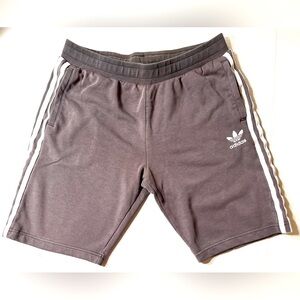 Adidas Original Essentials Three Stripe‎ Sweatshorts Gray Pockets Small Shorts